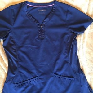 Navy Purple Label Yoga scrubs top